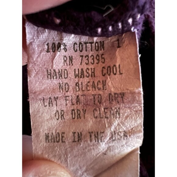 Vintage 90s Erik Stewart purple cotton turtleneck oversized preppy sweater XL - Picture 5 of 8